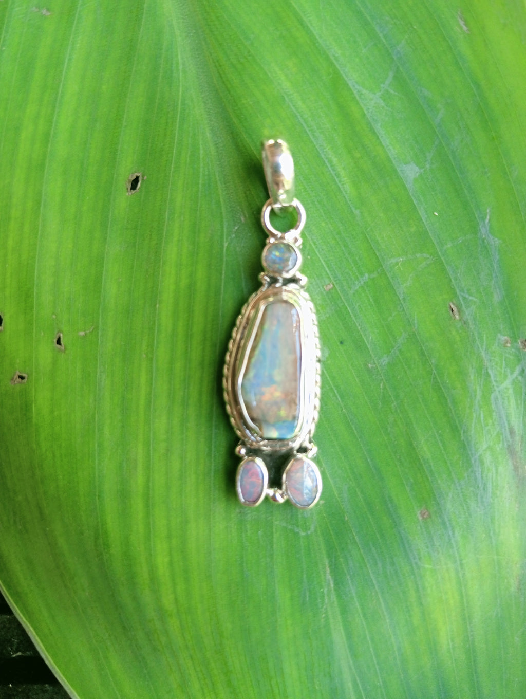 "A Little unusual" Australian bolder opal sterling silver pendant