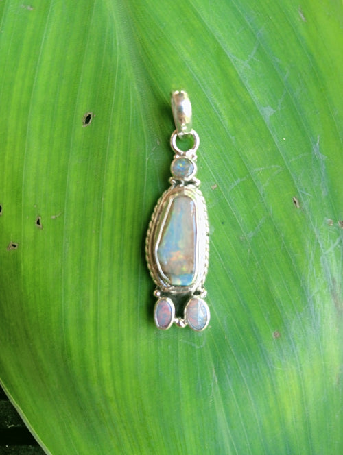 "A Little unusual" Australian bolder opal sterling silver pendant