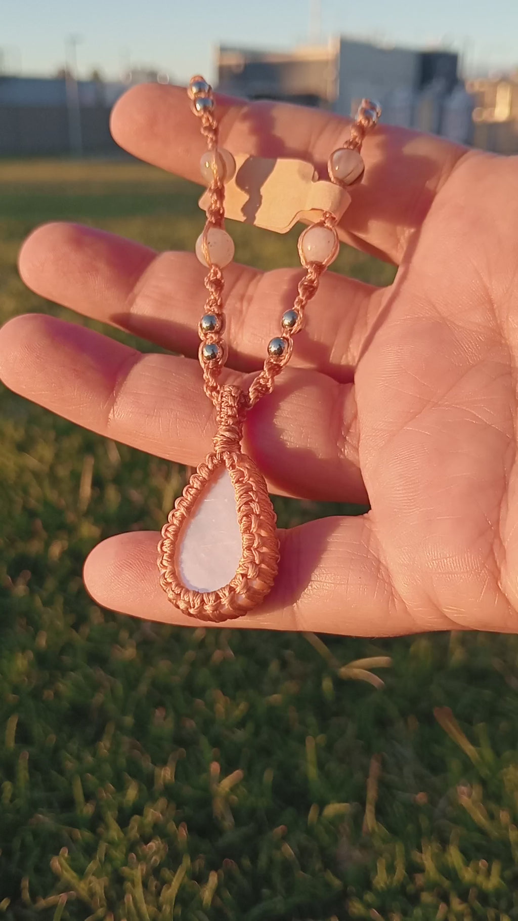 Mother of pearl mirco macrame necklace