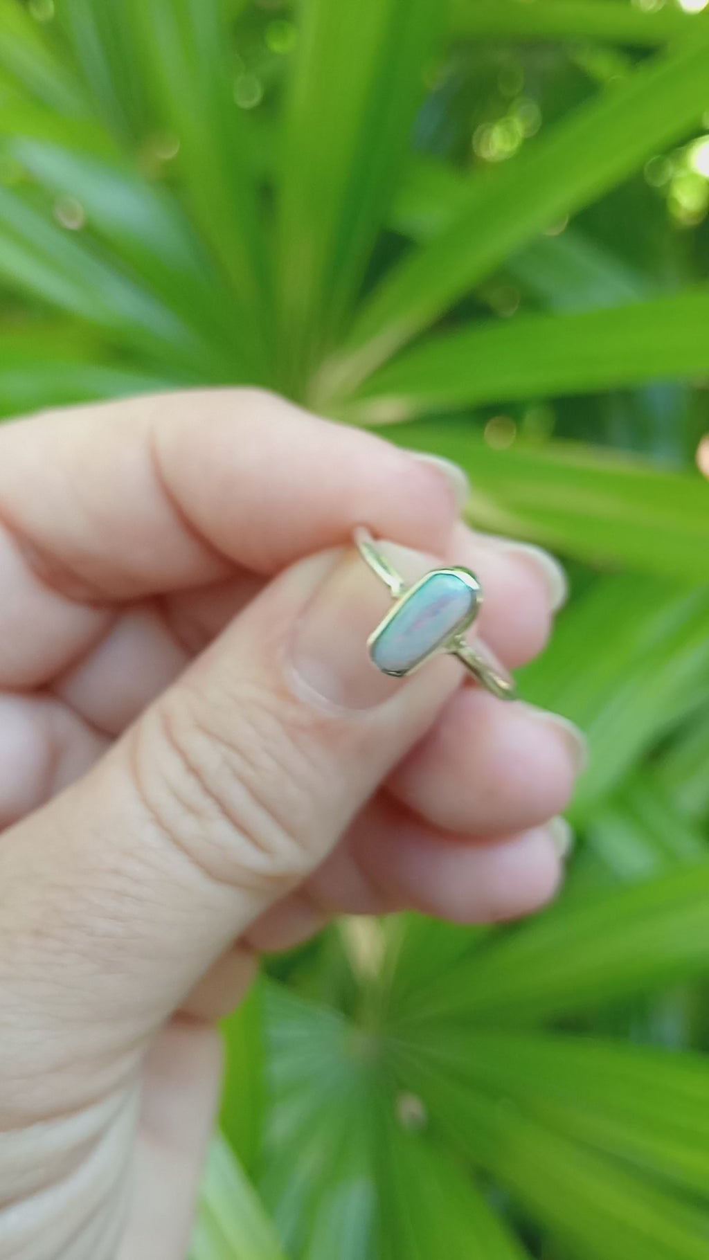 Australian bolder opal cats eye silver ring size O