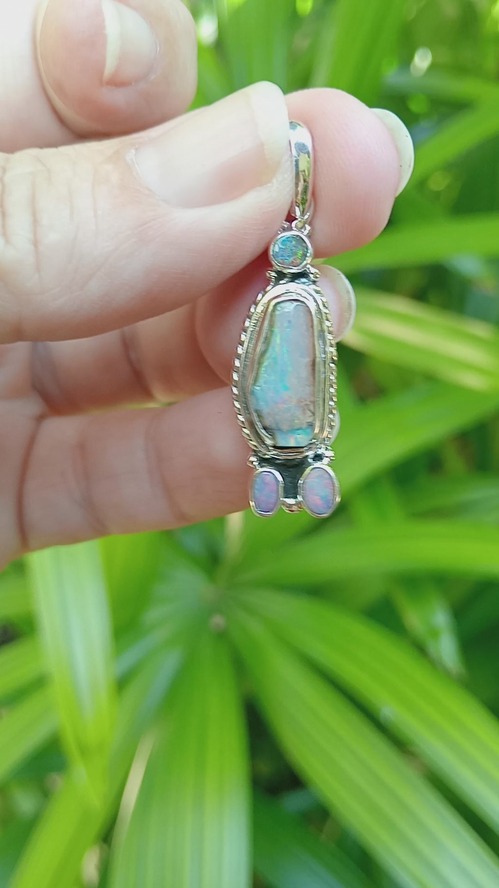 "A Little unusual" Australian bolder opal sterling silver pendant
